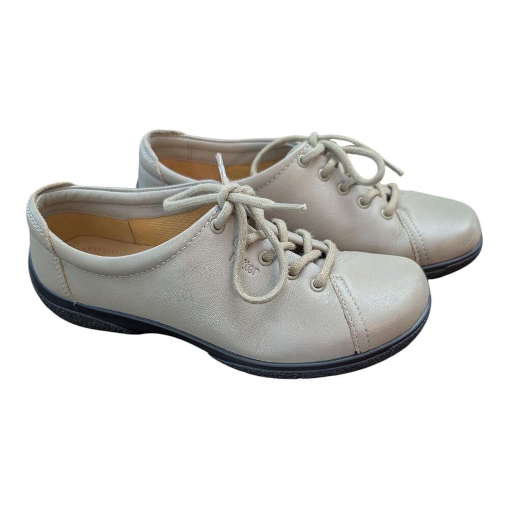 Hotter Comfort Concept Dew Leather Shoes Size 6 Gray Flats Casual Lace Ups
